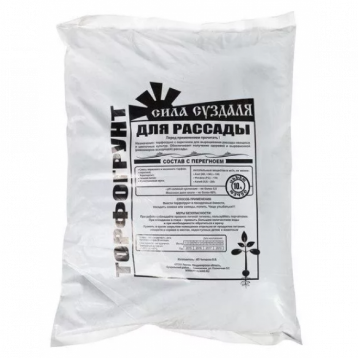 Питательный грунт Сила суздаля для рассады 10л - высокое качество и эффективность Питательный грунт Сила суздаля для рассады 10л - высокое качество и эффективность